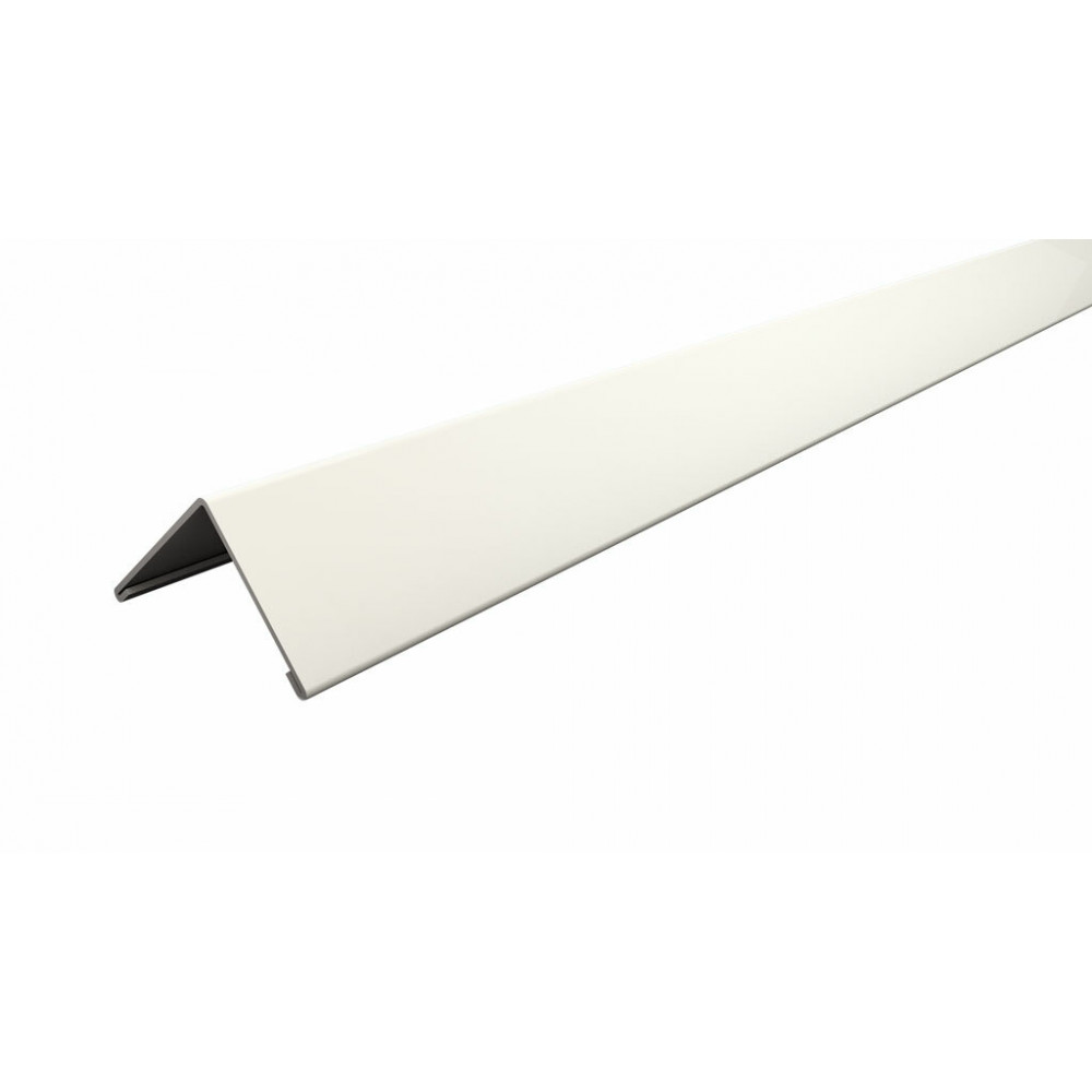 Пристінний кутник 19х24 мм, 3 м, оцинкована сталь, несуча здатність 12 кг/кв.м, білий